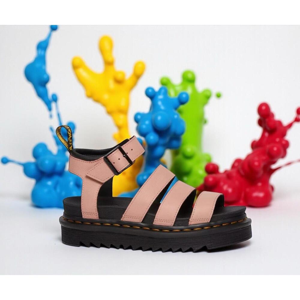Dr. Martens Pink Leather Platform Strappy Sandals. NWOT - Picture 1 of 11